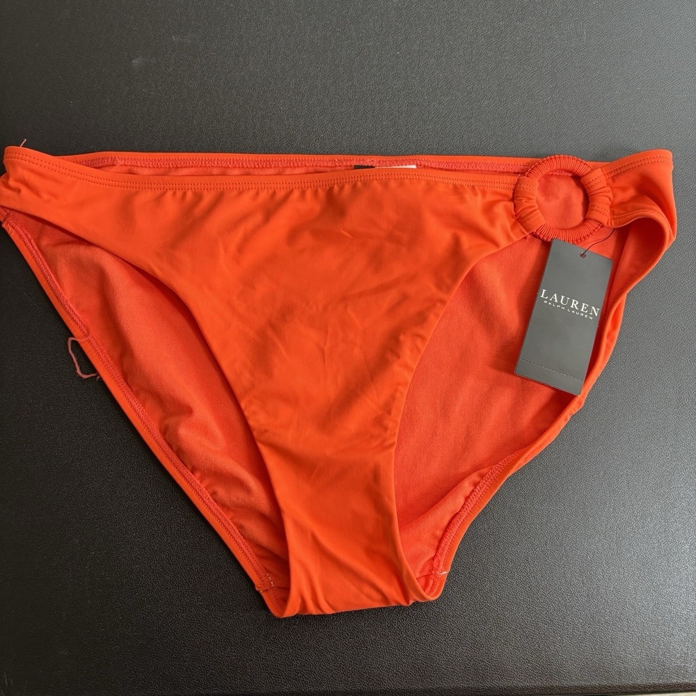 NWT Size 12 Lauren By Ralph Lauren Bikini Bottoms Orange
